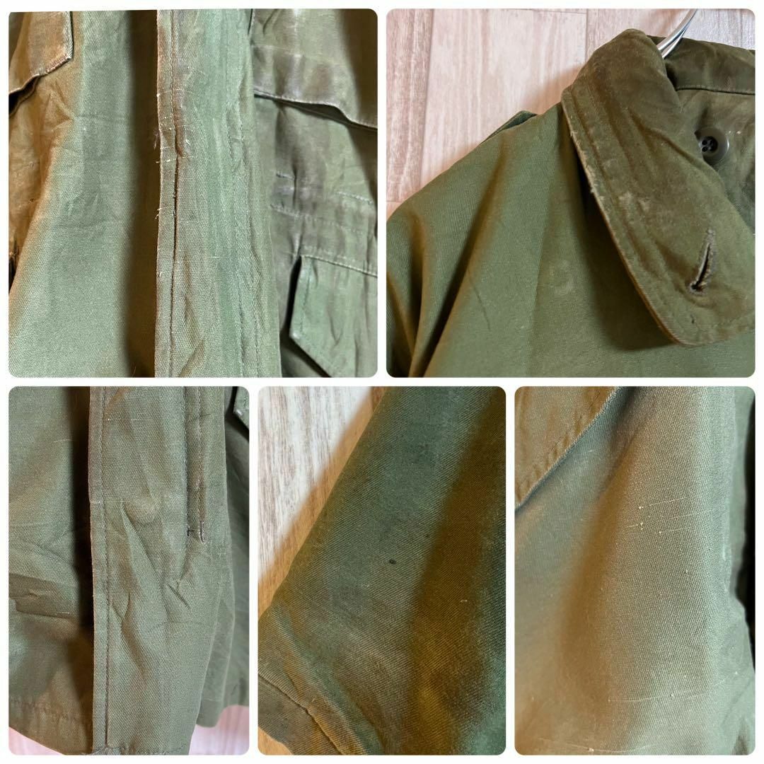 ミリタリージャケット　カーキ　ヴィンテージ　古着　ユニセックス　ロング丈　緑 メンズのジャケット/アウター(ミリタリージャケット)の商品写真