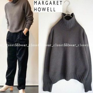 美品 MHL.マーガレットハウエル クルーネック ニット ゆったりめ ブラウン