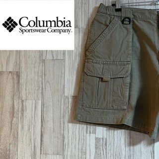 コロンビア(Columbia)のコロンビアハーフパンツ　カーゴパンツ　ロゴ　グレー　38 ショート丈(ワークパンツ/カーゴパンツ)