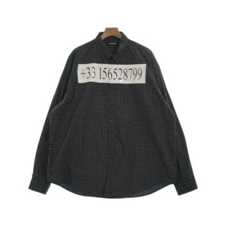 バレンシアガ(Balenciaga)のBALENCIAGA カジュアルシャツ 40(XS位) 黒x白x赤(チェック) 【古着】【中古】(シャツ)