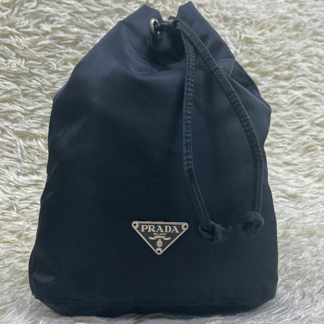 PRADA - 美品 プラダ アクセサリーポーチ 巾着 ハンドバッグ 三角