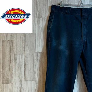 ディッキーズ(Dickies)のディッキーズワークパンツ　ネイビー　ボトム　ヴィンテージ(ワークパンツ/カーゴパンツ)