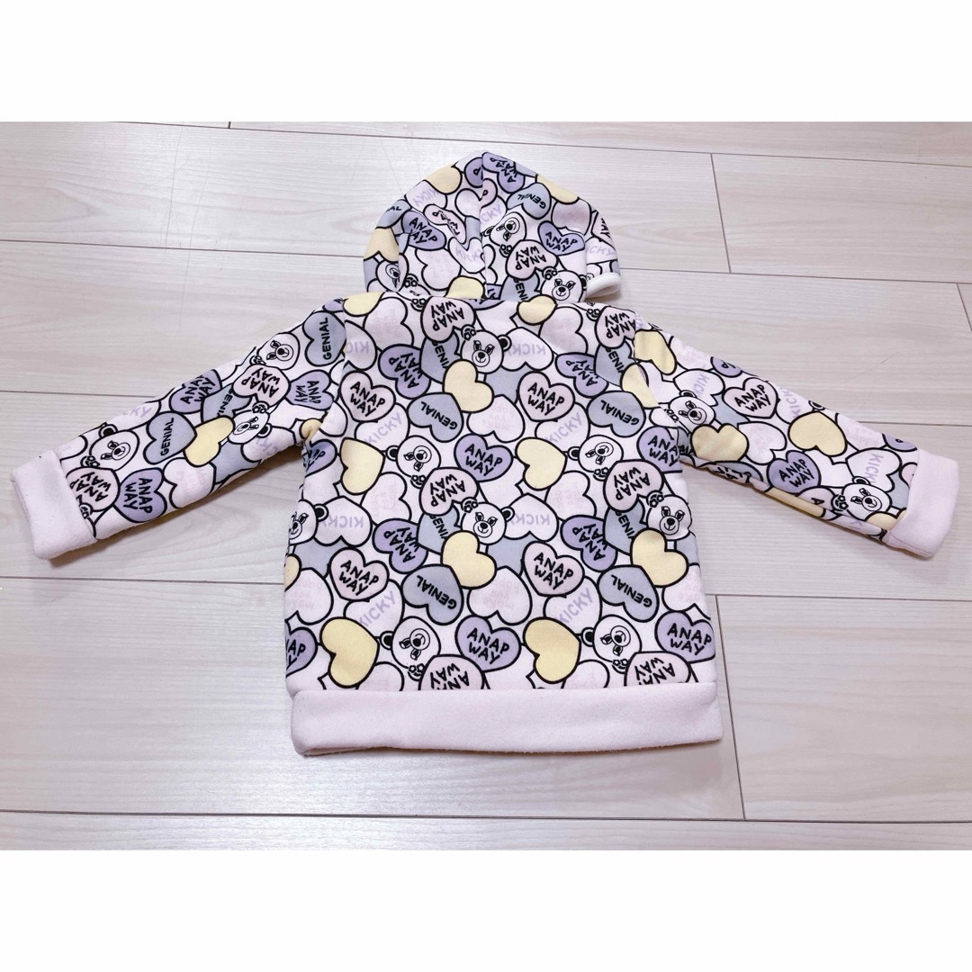 ANAP Kids(アナップキッズ)のANAPway 裏起毛パーカー キッズ/ベビー/マタニティのキッズ服女の子用(90cm~)(ジャケット/上着)の商品写真