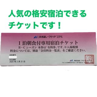 ペット同室宿泊　2泊連泊朝食付き券　夕食なし　4名+１〜8匹　静岡県浜松市　旅行(宿泊券)