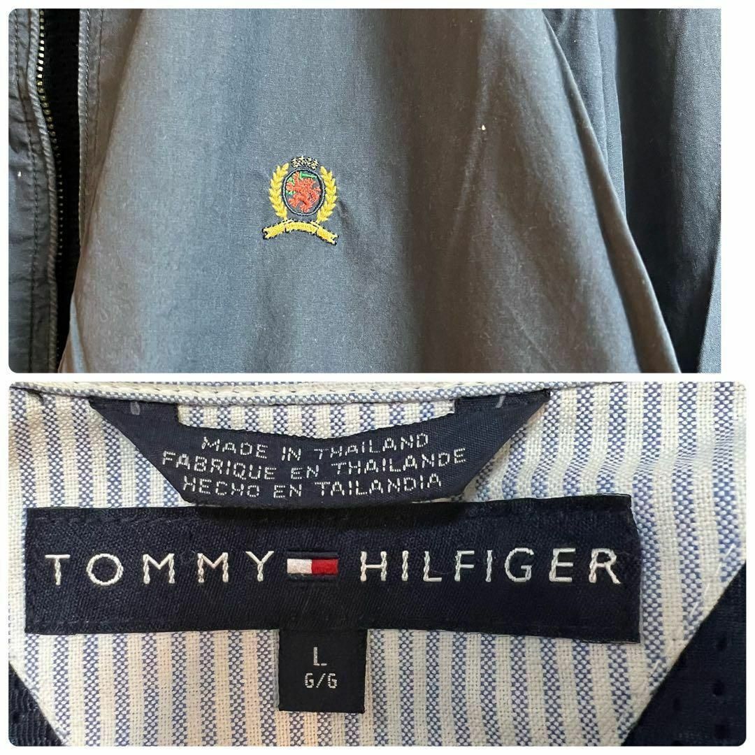 TOMMY HILFIGER(トミーヒルフィガー)のトミー　ナイロン　ジップアップ　ブルゾン　ネイビー　ワンポイント　タイ製 メンズのジャケット/アウター(ブルゾン)の商品写真