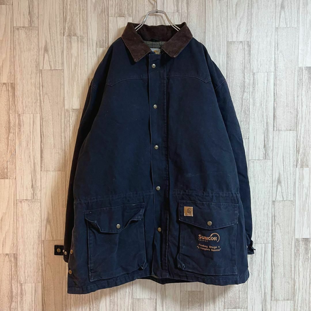 carhartt(カーハート)のカーハート　USA製ジャケット　デトロイト　XL ビックシルエット　ネイビー メンズのジャケット/アウター(ブルゾン)の商品写真