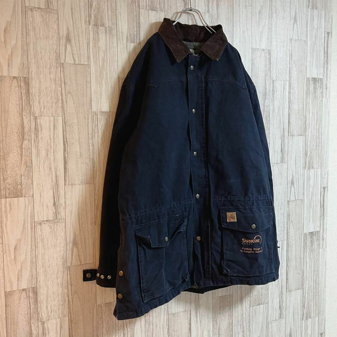 carhartt(カーハート)のカーハート　USA製ジャケット　デトロイト　XL ビックシルエット　ネイビー メンズのジャケット/アウター(ブルゾン)の商品写真