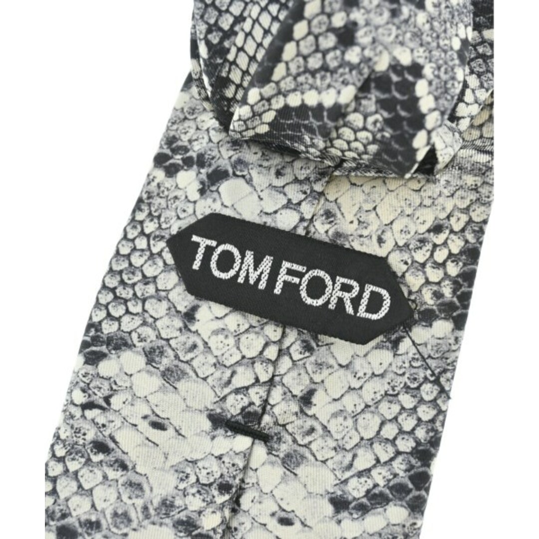 TOM FORD(トムフォード)のTOM FORD トムフォード ネクタイ - 白x黒等(総柄) 【古着】【中古】 メンズのファッション小物(ネクタイ)の商品写真