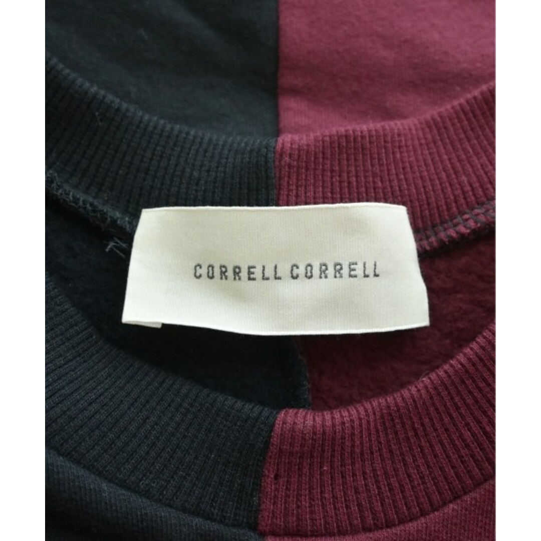 CORRELL CORRELL コレルコレル スウェット XL 黒xエンジ 【古着