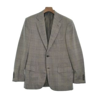 ブリオーニ(Brioni)のBrioni テーラードジャケット 48(L位) ベージュx茶等(チェック) 【古着】【中古】(テーラードジャケット)