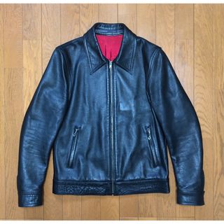 ワコマリア(WACKO MARIA)のM 美品 WACKO MARIA シングル レザー  ライダースジャケット 黒(レザージャケット)