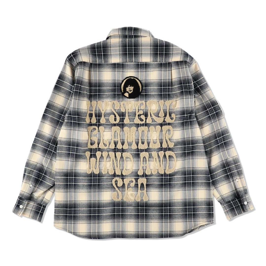 HYSTERIC GLAMOUR X WDS CHECK SHIRT NAVYメンズ