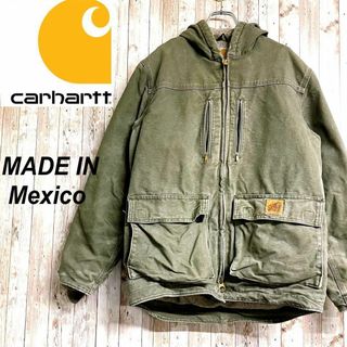 カーハート(carhartt)のカーハート メキシコ製 ダックジャケット ダックパーカー 裏ボア カーキ S(ブルゾン)