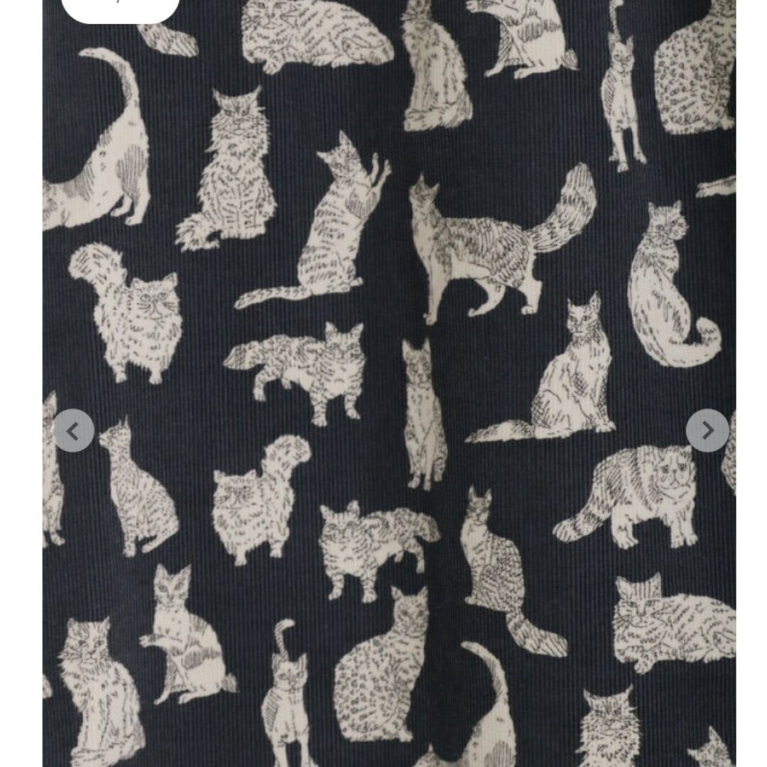 TSUHARU by Samansa Mos2(ツハルバイサマンサモスモス)のTSUHARU 　【Liberty】Meow柄細コールワンピース レディースのワンピース(ロングワンピース/マキシワンピース)の商品写真