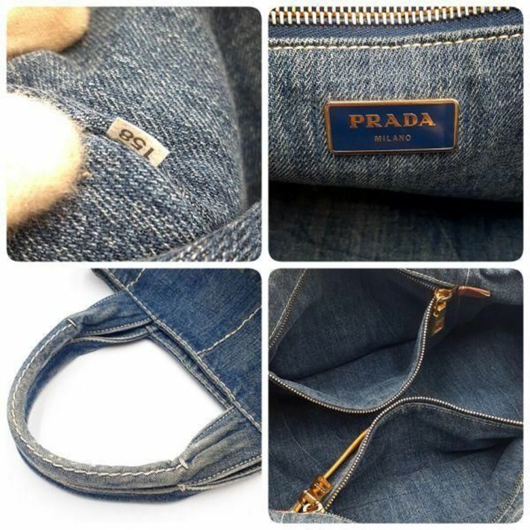 PRADA(プラダ)の◆良品◆ プラダ PRADA ハンドバッグ カナパ デニム キャンバス (2) レディースのバッグ(ハンドバッグ)の商品写真