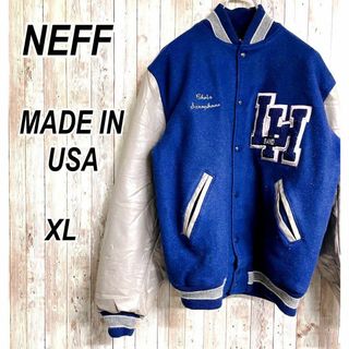 ネフ(Neff)のNEFFネフ USA製 スタジャン 袖レザー 中綿 デカロゴ XL(スタジャン)