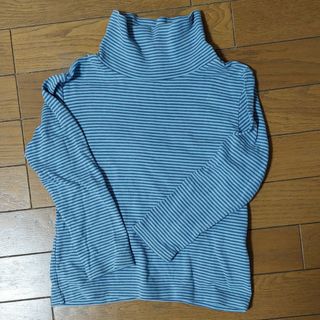 ユニクロ(UNIQLO)のユニクロ ボーダー 綿100%タートルネック 120(Tシャツ/カットソー)