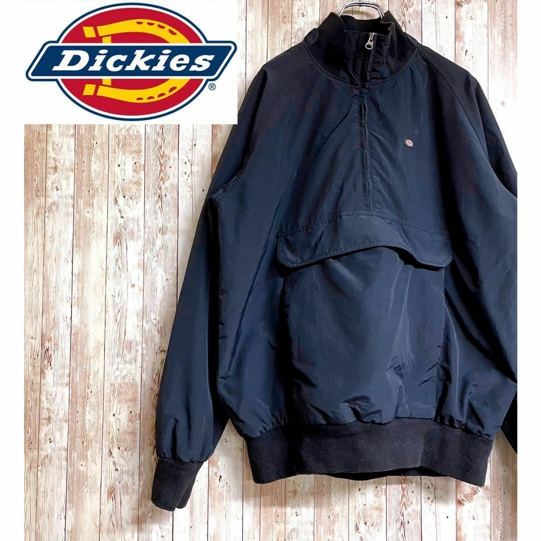 Dickies(ディッキーズ)のDickies ディッキーズ アノラックパーカー ハーフジップブルゾン 黒 L メンズのジャケット/アウター(ブルゾン)の商品写真