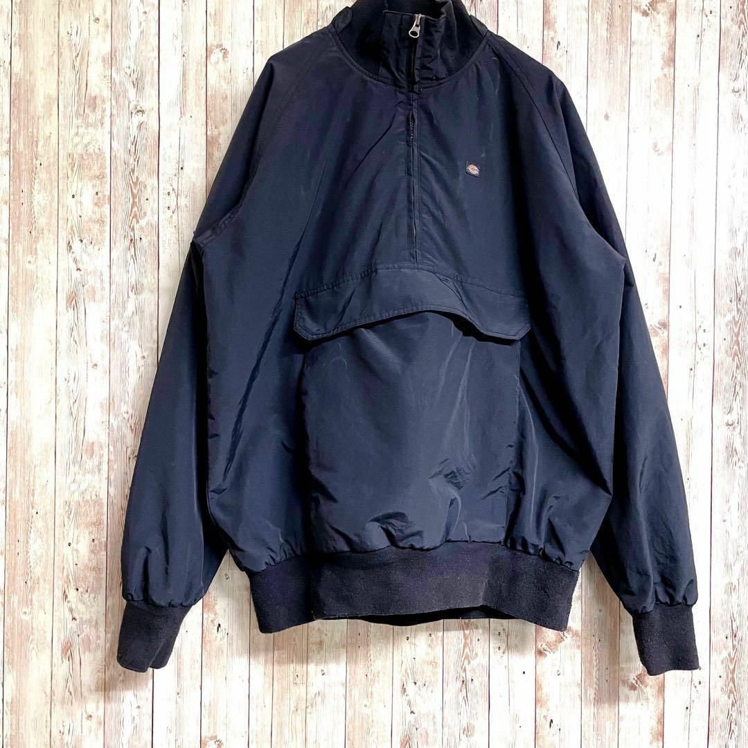 Dickies(ディッキーズ)のDickies ディッキーズ アノラックパーカー ハーフジップブルゾン 黒 L メンズのジャケット/アウター(ブルゾン)の商品写真