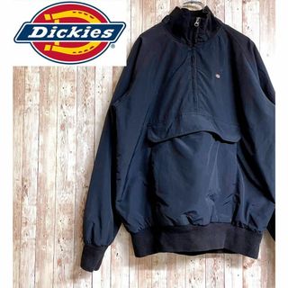 ディッキーズ(Dickies)のDickies ディッキーズ アノラックパーカー ハーフジップブルゾン 黒 L(ブルゾン)