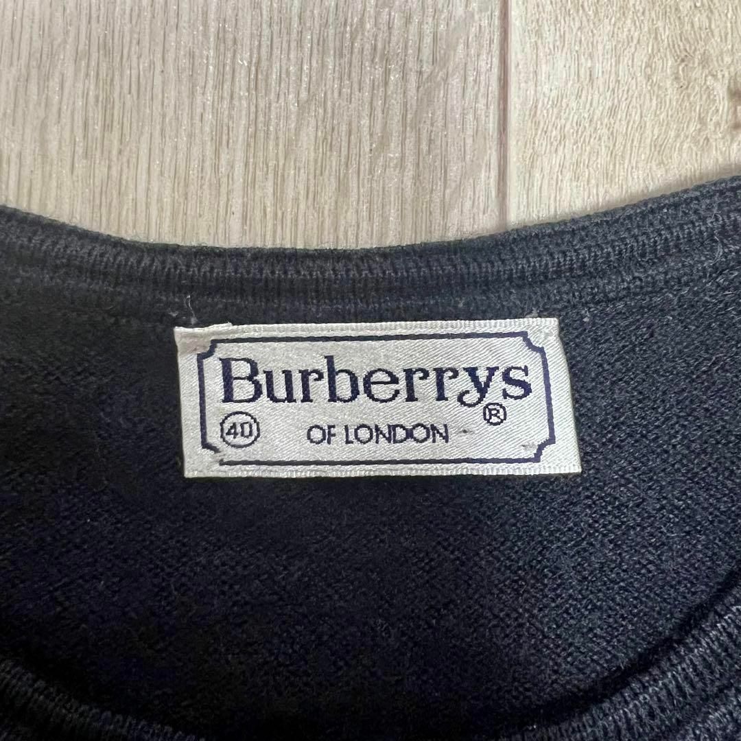 BURBERRY BLACK LABEL(バーバリーブラックレーベル)のバーバリーBurberry長袖ニットセーターUネックネイビー メンズのトップス(ニット/セーター)の商品写真