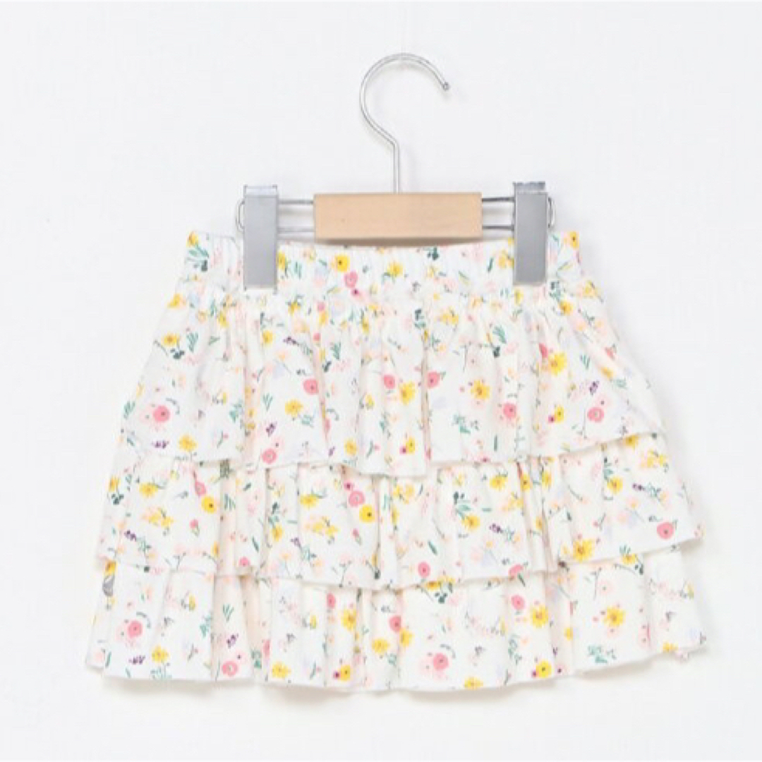 PETIT BATEAU(プチバトー)のフラワープリントフリルスカート  プチバトー スカート  花柄 キッズ/ベビー/マタニティのキッズ服女の子用(90cm~)(スカート)の商品写真