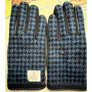 ハリスツイード(Harris Tweed)のハリスツィード生地x山羊革手袋　裏地ニット21(手袋)