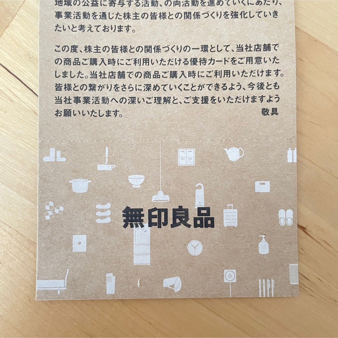 MUJI (無印良品)(ムジルシリョウヒン)の良品計画　無印良品　株主優待券　シェアホルダーカード チケットの優待券/割引券(ショッピング)の商品写真