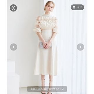 アンドクチュール(And Couture)のシアーギャザーブラウス×レイヤードワンピース(ロングワンピース/マキシワンピース)