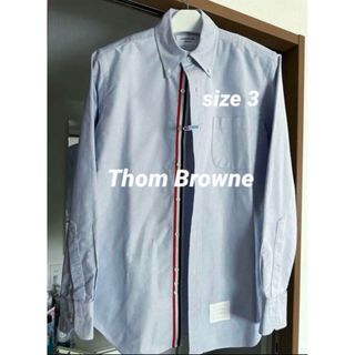 トムブラウン(THOM BROWNE)の✨極美品✨Thom Browne トリコロールテープ シャツ ブルー(シャツ)