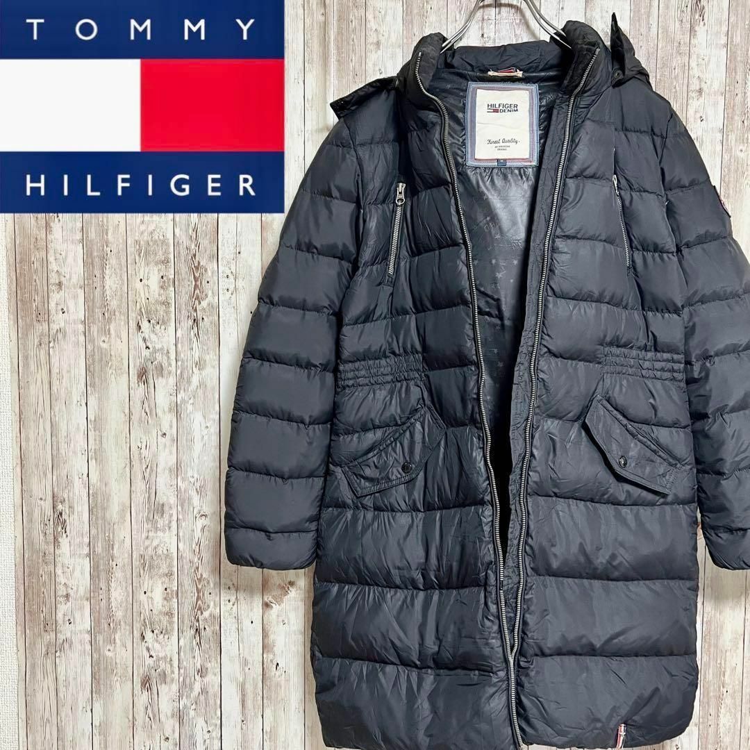 TOMMY HILFIGER(トミーヒルフィガー)のトミーヒルフィガー　レディース　ダウンジャケット　ロゴ　フード取り外し可能 レディースのジャケット/アウター(ダウンジャケット)の商品写真