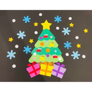 冬 クリスマス Xmas 壁面 11月 12月 壁面飾り 壁面 ツリー(型紙/パターン)