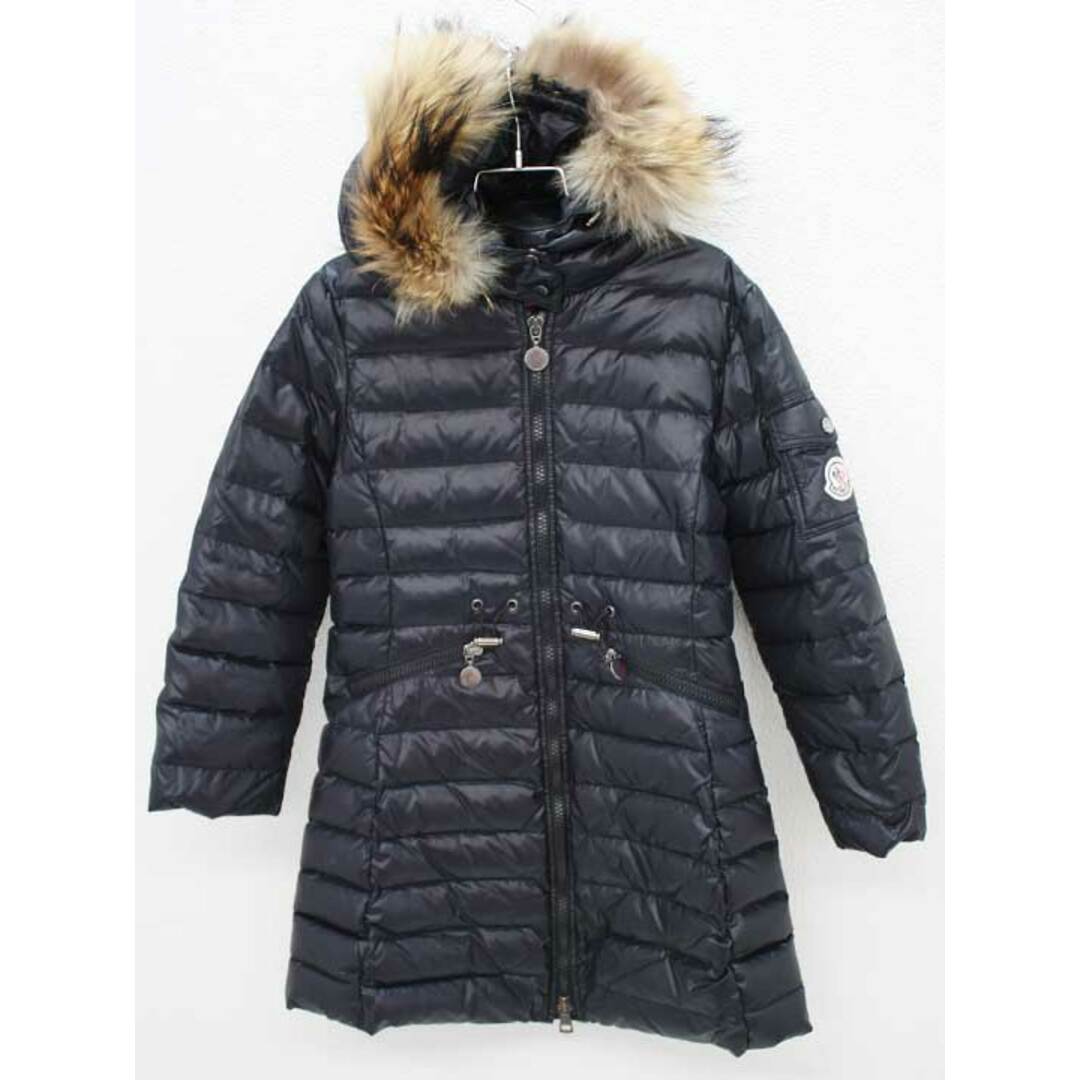 ナイロン10％詰め物[モンクレール/Moncler]116cm ダウンコート 黒フード・リアルファー取外可子供服 キッズ kids 女の子 冬 520122