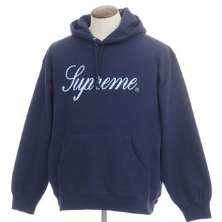 シュプリーム(Supreme)の【中古】シュプリーム Supreme 2023年秋冬 Raised Script Hooded Sweatshirt プルオーバー スウェットパーカー ネイビー【サイズL】【メンズ】(パーカー)