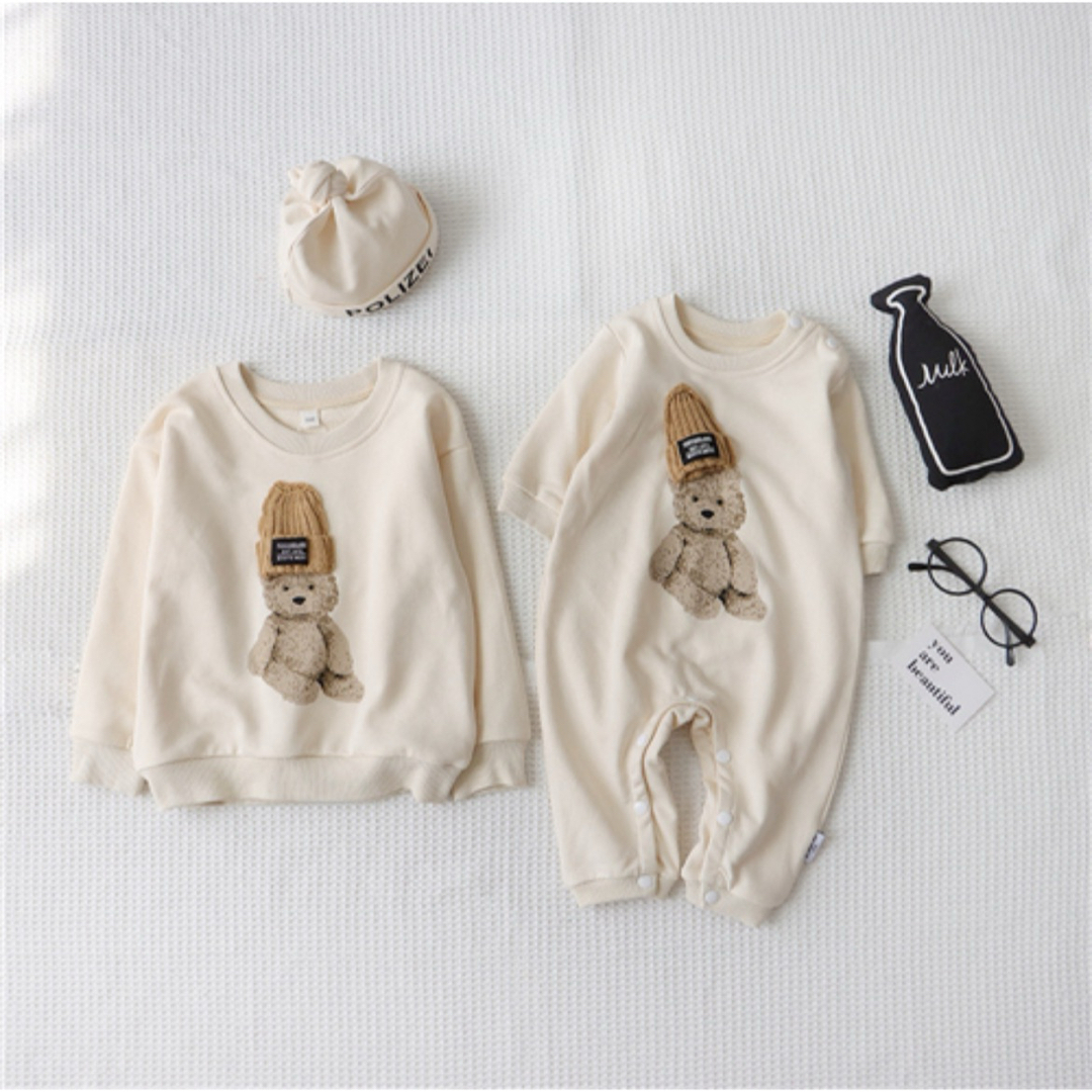 子供ペアルックトレーナー キッズ/ベビー/マタニティのベビー服(~85cm)(ニット/セーター)の商品写真