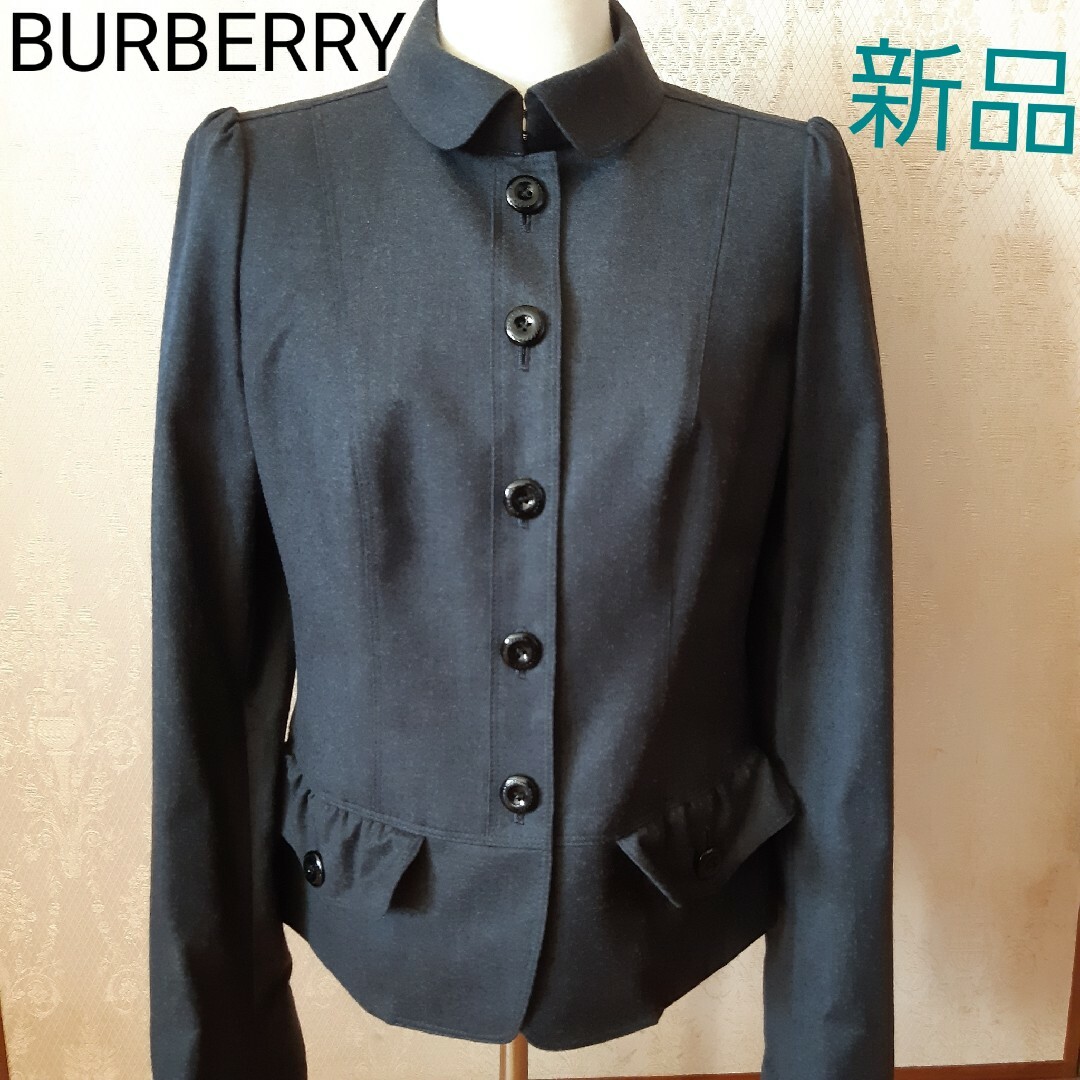 BURBERRY(バーバリー)のBURBERRY バーバリー レディース ジャケット 新品 グレー  襟付き レディースのジャケット/アウター(テーラードジャケット)の商品写真