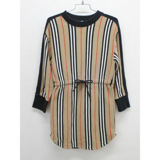 バーバリー(BURBERRY)の【新規値下げ!】〔バーバリー/BURBERRY〕116cm 長袖ワンピース ベージュ アイコンストライプ【中古】子供服 キッズ kids  女の子 秋冬 409032 onepi(ワンピース)