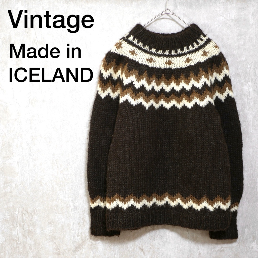 日本人気超絶の Vintage Hand Knitted Nordic Sweater ニット/セーター