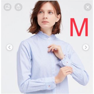 ユニクロ(UNIQLO)のえるのえる様ユニクロイネスコットンフリルシャツ(シャツ/ブラウス(長袖/七分))