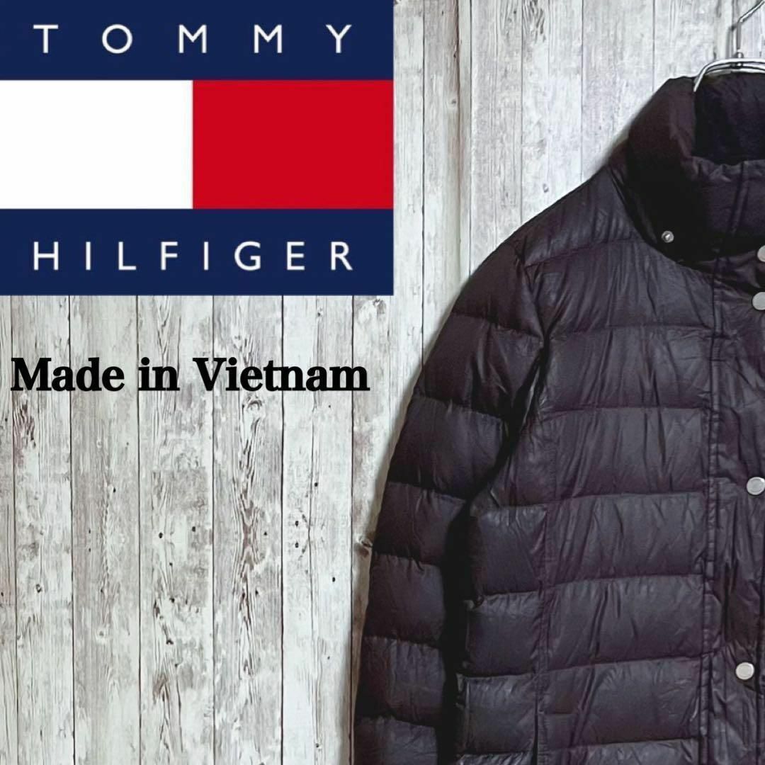 TOMMY HILFIGER(トミーヒルフィガー)のトミーヒルフィガーダウンジャケット　レディース　ワンポイントロゴ　ベトナム製　L レディースのジャケット/アウター(ダウンジャケット)の商品写真