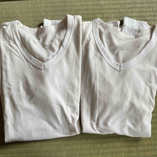 メンズ　半袖インナー　M  Ｖネック　白　2枚セット(Tシャツ/カットソー(半袖/袖なし))