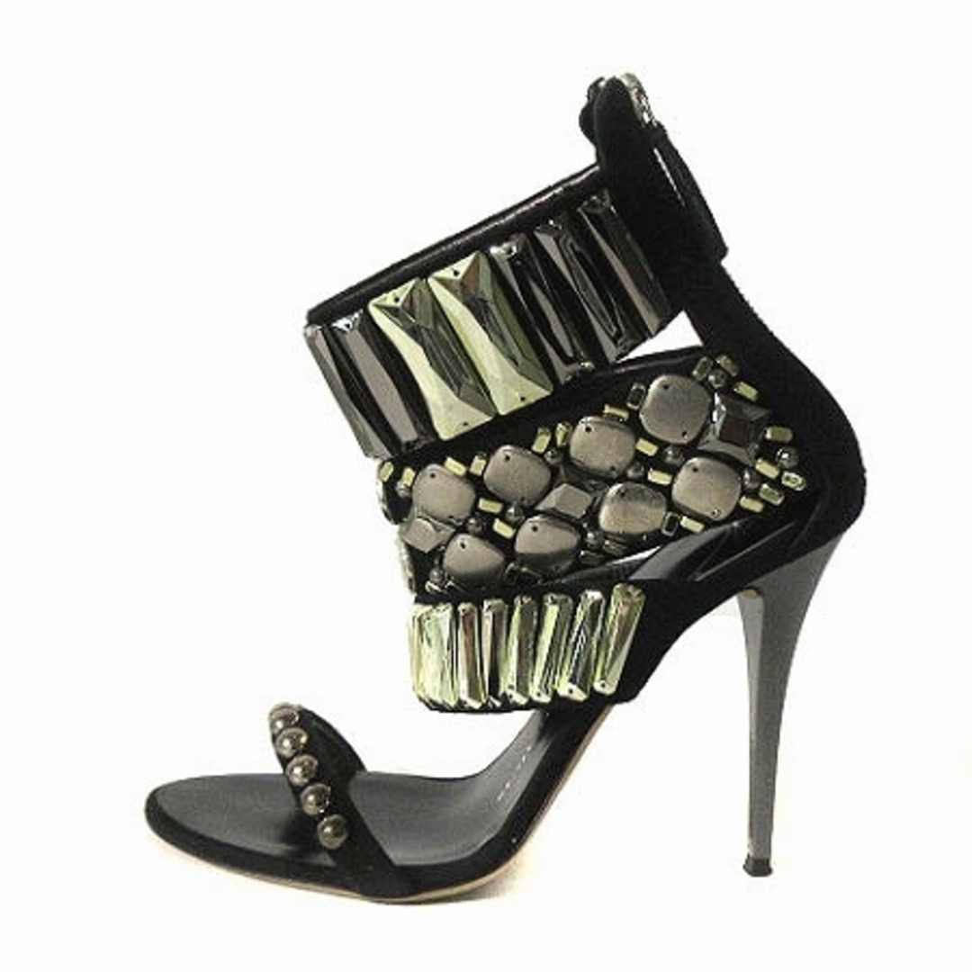 Giuseppe Zanotti Design(ジュゼッペザノッティデザイン)のジュゼッペザノッティデザイン サンダル スエード 黒 37 約23.5cm レディースの靴/シューズ(サンダル)の商品写真