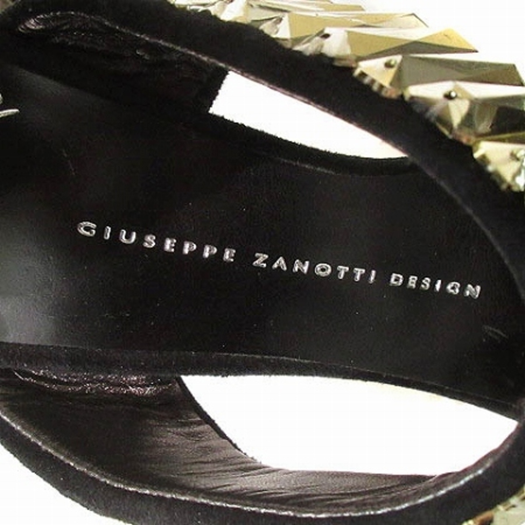 Giuseppe Zanotti Design(ジュゼッペザノッティデザイン)のジュゼッペザノッティデザイン サンダル スエード 黒 37 約23.5cm レディースの靴/シューズ(サンダル)の商品写真