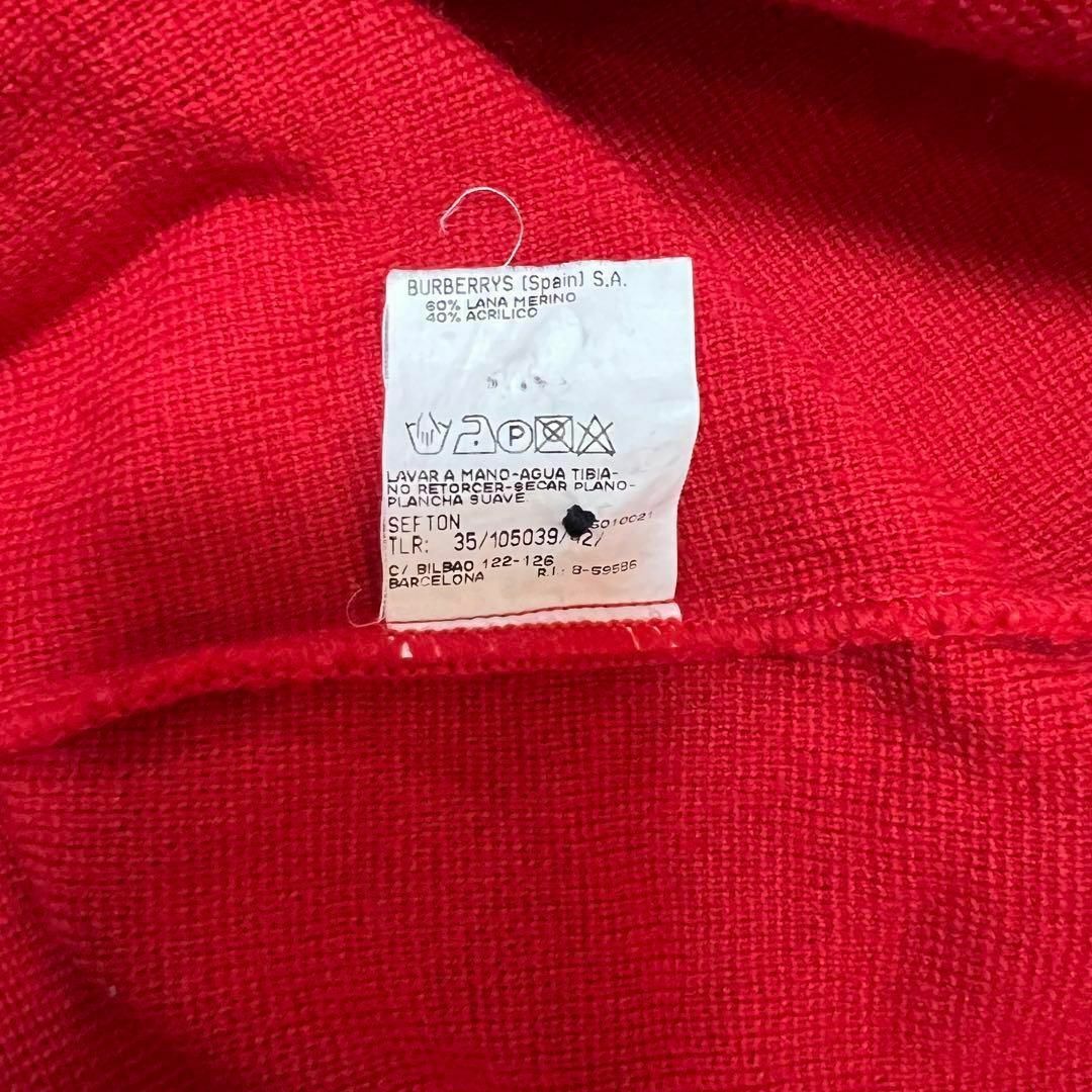 BURBERRY - バーバリーカーディガン ボタンロゴ レディース 赤 BURBERRY - バーバリーカーディガン ボタンロゴ レディース 赤