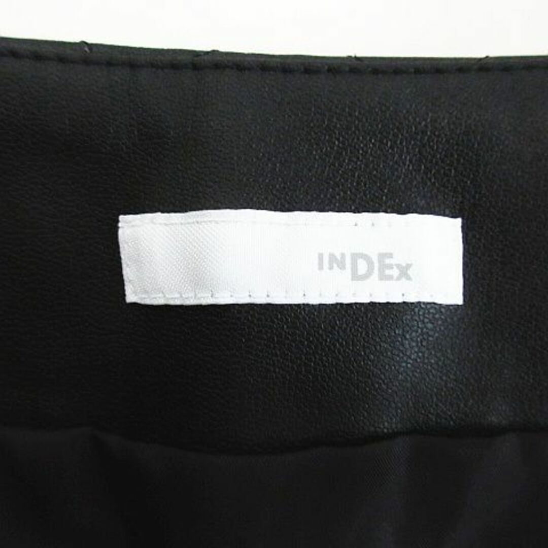INDEX(インデックス)のインデックス スカート ミニ丈 台形 フェイクレザー キルティング S ブラック レディースのスカート(ミニスカート)の商品写真