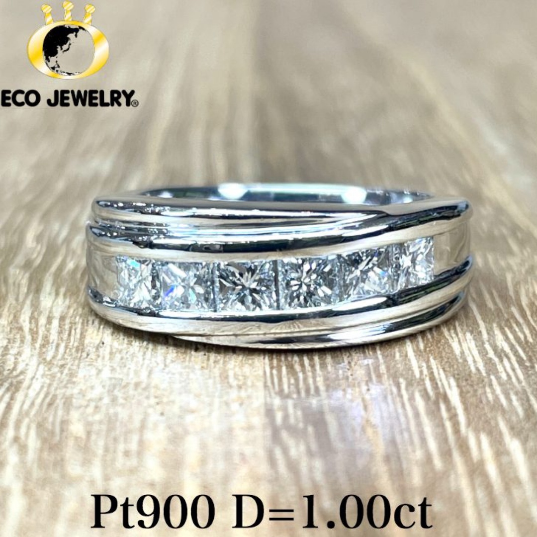 眩い輝き！Pt900 ダイヤ 1.00ct リング 9.04g M1530 レディースのアクセサリー(リング(指輪))の商品写真