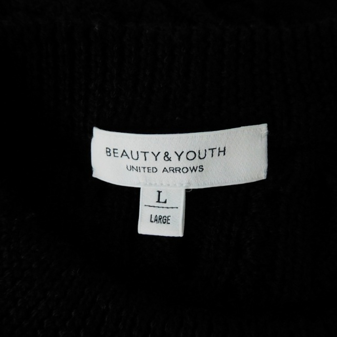 BEAUTY&YOUTH UNITED ARROWS(ビューティアンドユースユナイテッドアローズ)のB&Y ユナイテッドアローズ ノーブル ケーブルニット セーター 長袖 L 黒 メンズのトップス(ニット/セーター)の商品写真