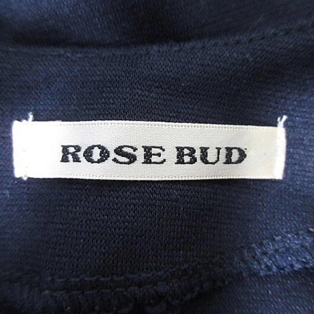 ROSE BUD(ローズバッド)のローズバッド ワンピース ひざ丈 七分袖 バックファスナー 切替 花柄 F 紺 レディースのワンピース(ひざ丈ワンピース)の商品写真