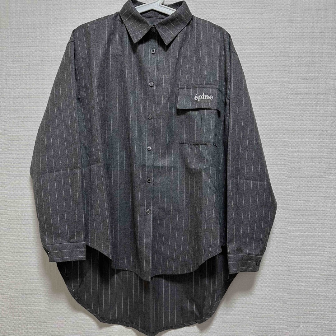 épine over design shirt stripe gray