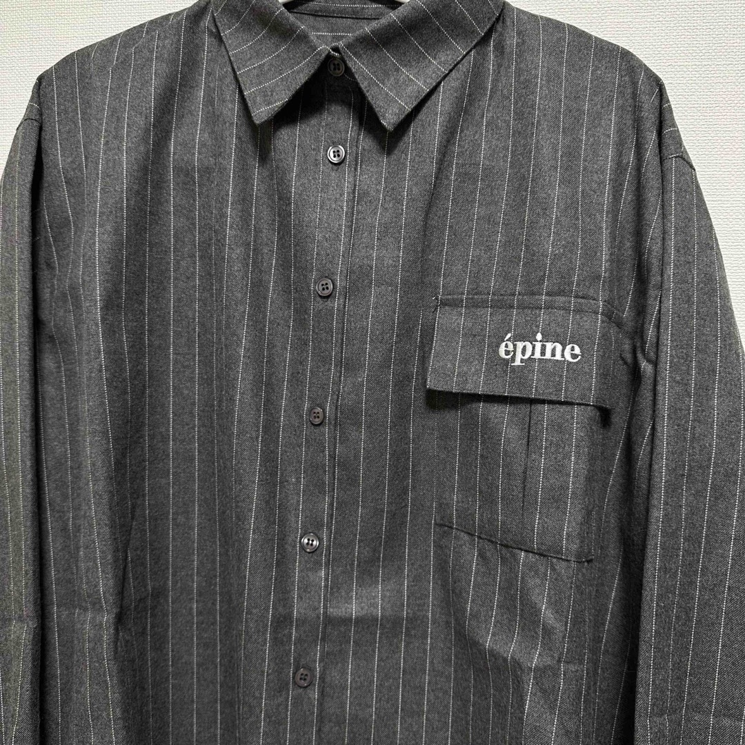 épine over design shirt stripe gray